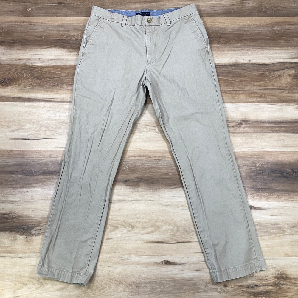 Banana Republic Aiden Chino Men 33x30 Slim Fit Cotton Khaki Classic Workwear Tan